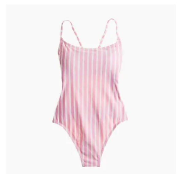 J. Crew Other - J. Crew Lace-up back swimsuit in stripe 16 nwt